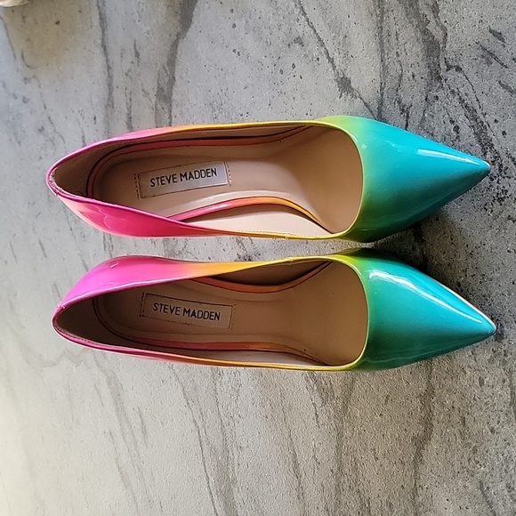 Steve Madden Zaney High Heel Pumps Synthetic Leather Rainbow Size 7.5M - Picture 2 of 10